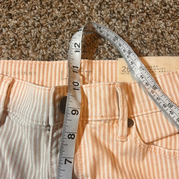 Loft Modern High Waist Skinny Ankle Striped Petites Jeans 26/2P - Picture 6 of 10